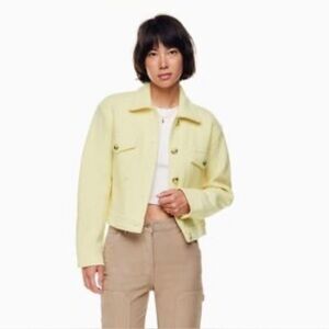 Aritzia Wilfred Free The Ganna™ Cropped New Merino Wool Shacket Shirt Jacket SzS